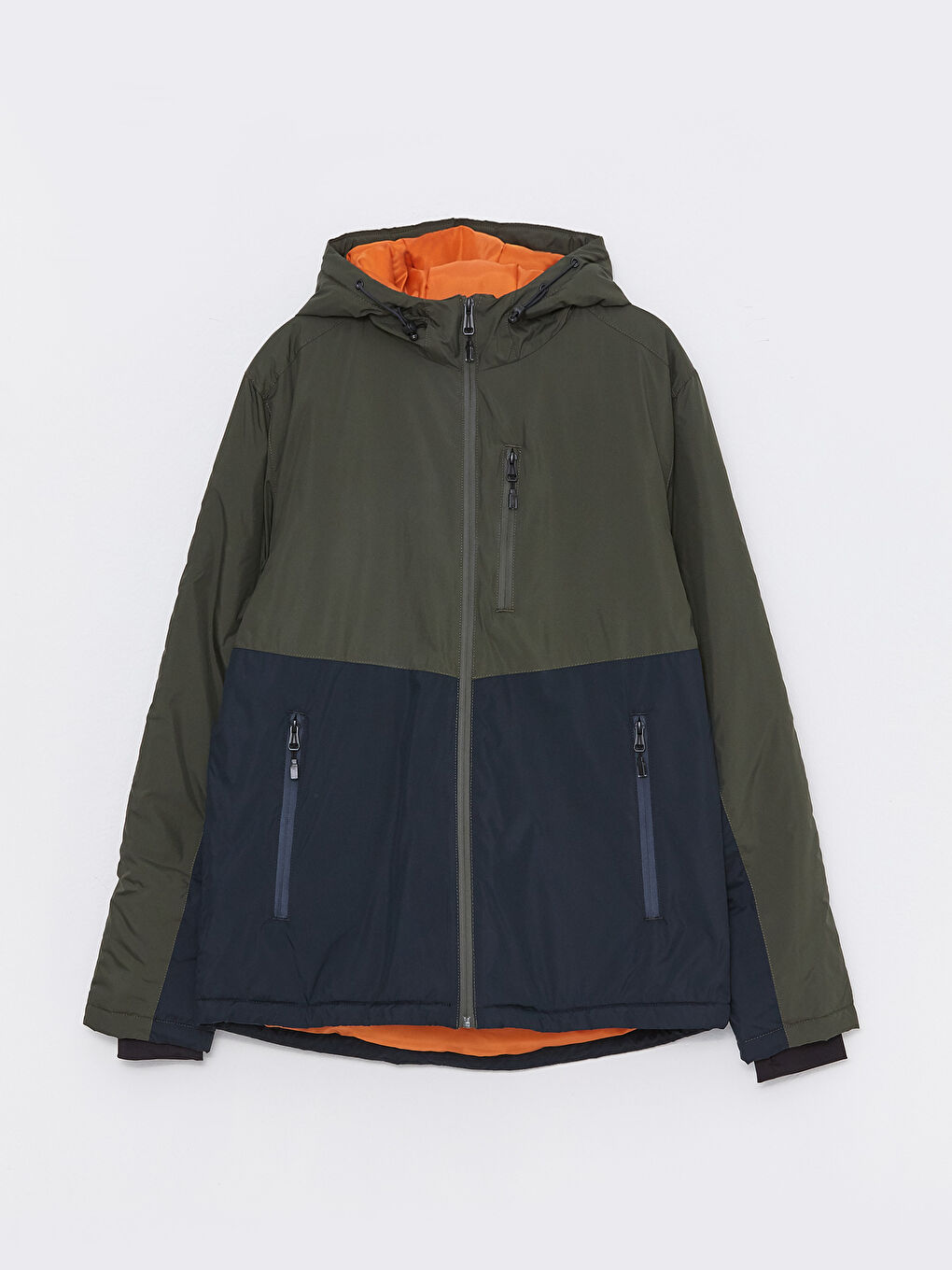 Yeşil Standart Kalıp Kapüşonlu Erkek Yağmurluk-5