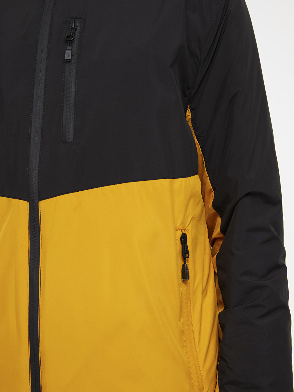 Sarı Standart Kalıp Kapüşonlu Erkek Yağmurluk-2