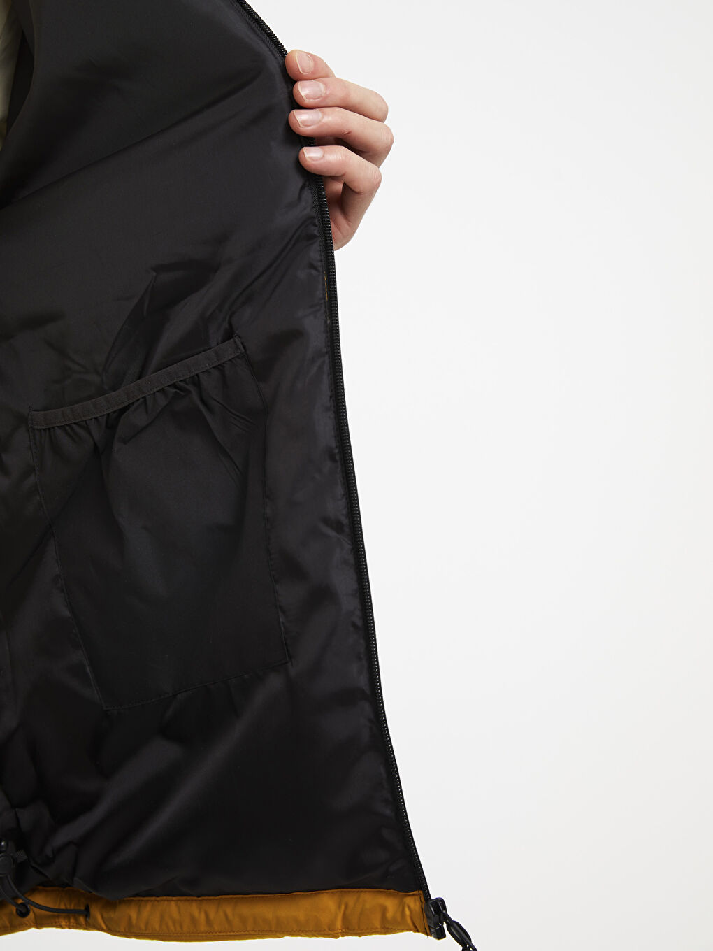 Sarı Standart Kalıp Kapüşonlu Erkek Yağmurluk-3