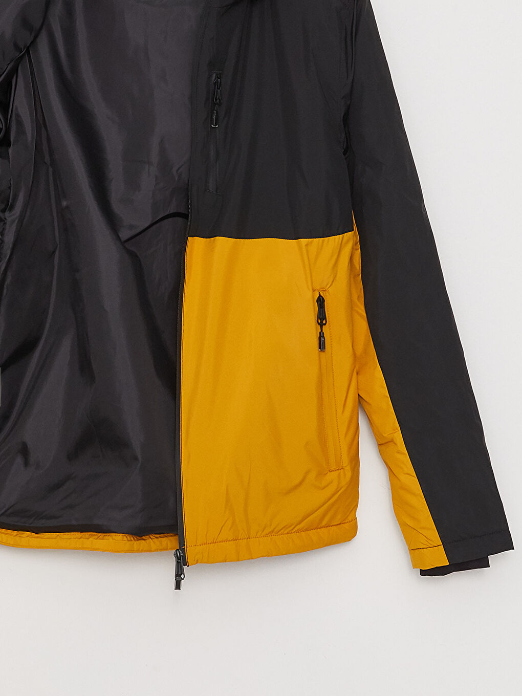 Sarı Standart Kalıp Kapüşonlu Erkek Yağmurluk-7