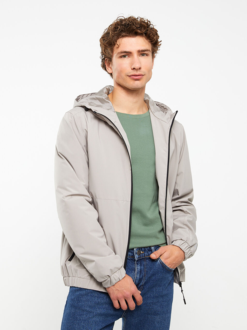 Standard Fit Hooded Men's Raincoat -S30353Z8-CV3