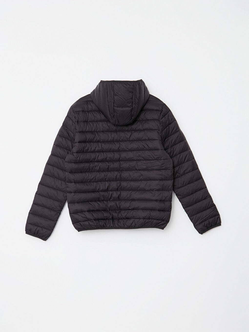 Siyah Slim Fit Kapüşonlu Erkek Şişme Mont-7