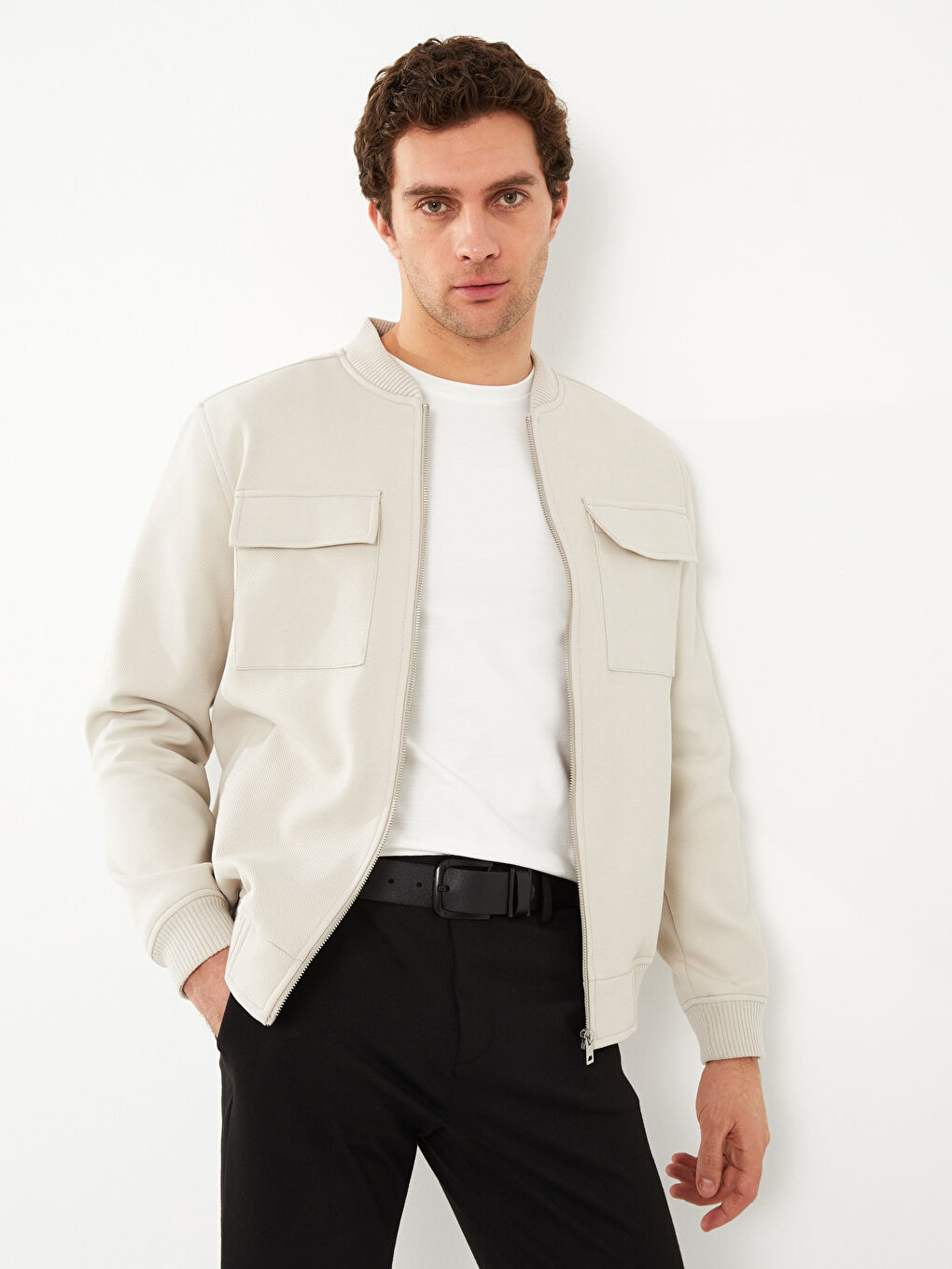 Slim Fit College Collar Men's Coat