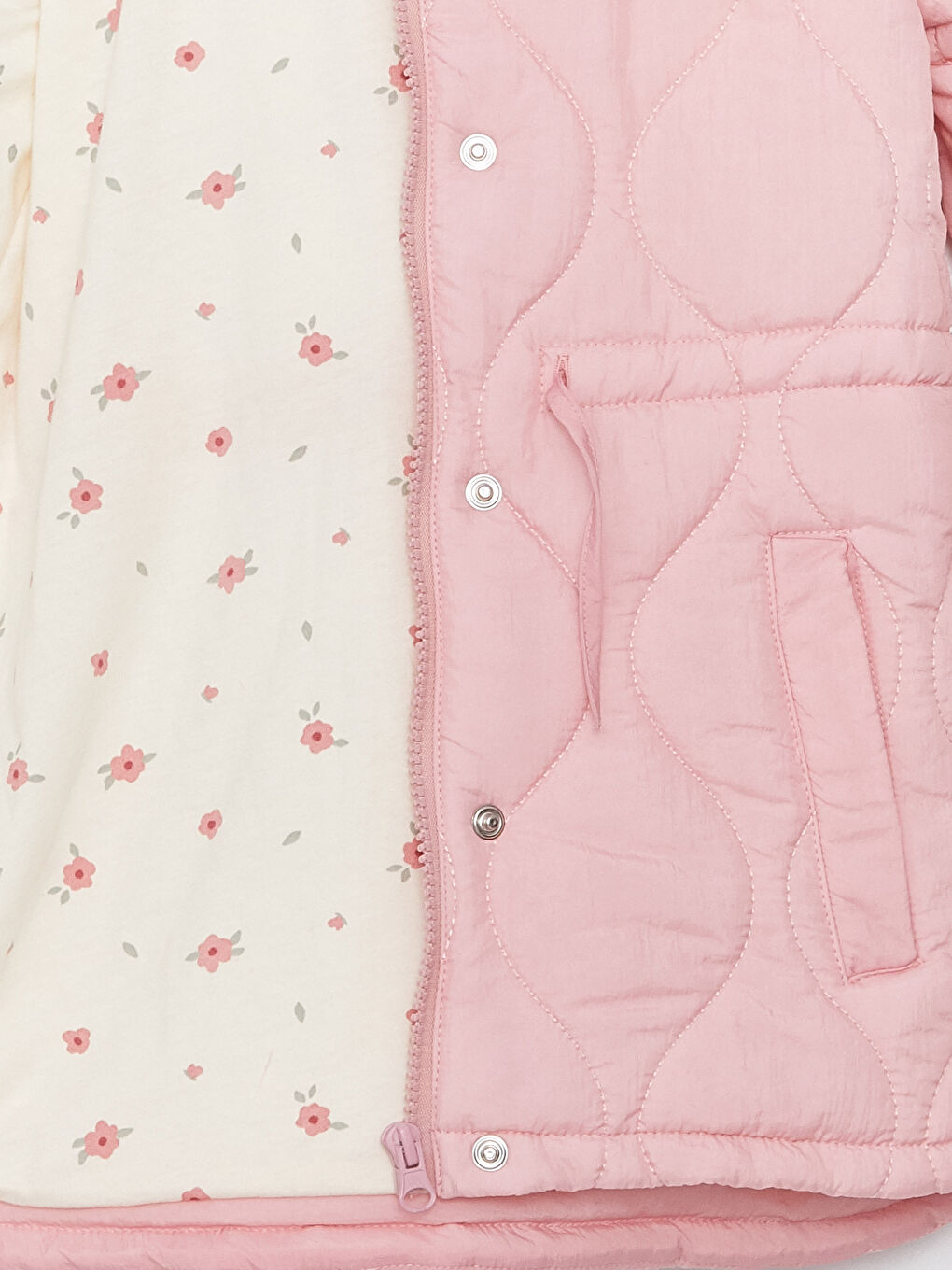 Hooded Quilted Patterned Girl Coat -S30384Z4-FGV