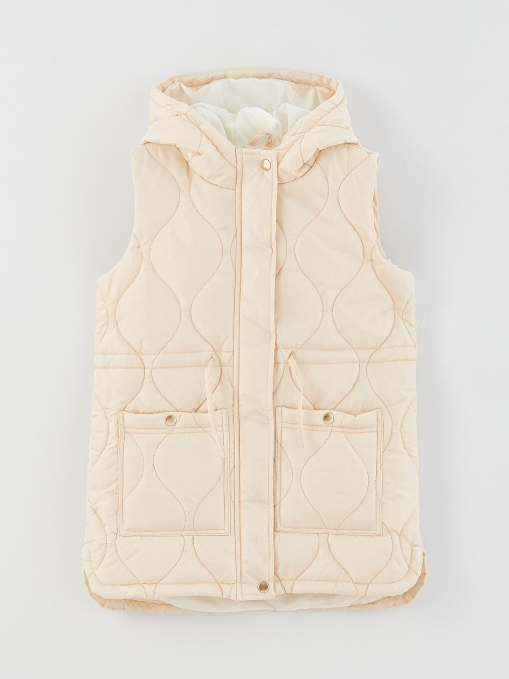 Hooded Patterned Girl's Vest -S30386Z4-FVU