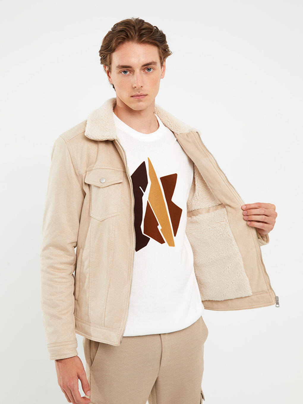 Slim Fit Suede Men's Jacket-1