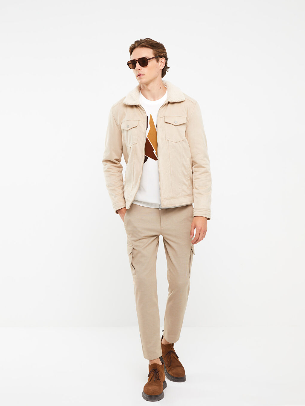 Slim Fit Suede Men's Jacket-3