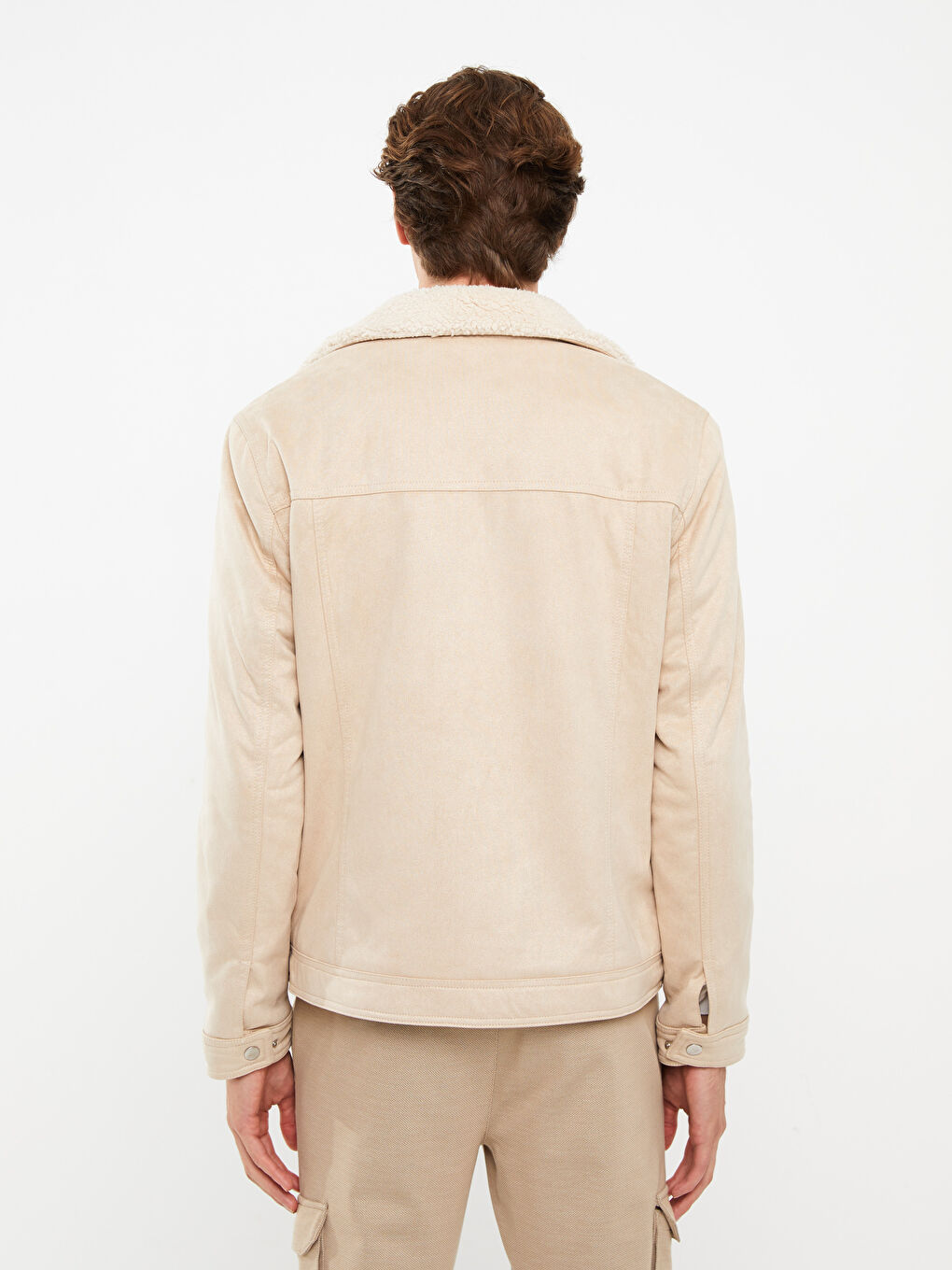 Slim Fit Suede Men's Jacket-4