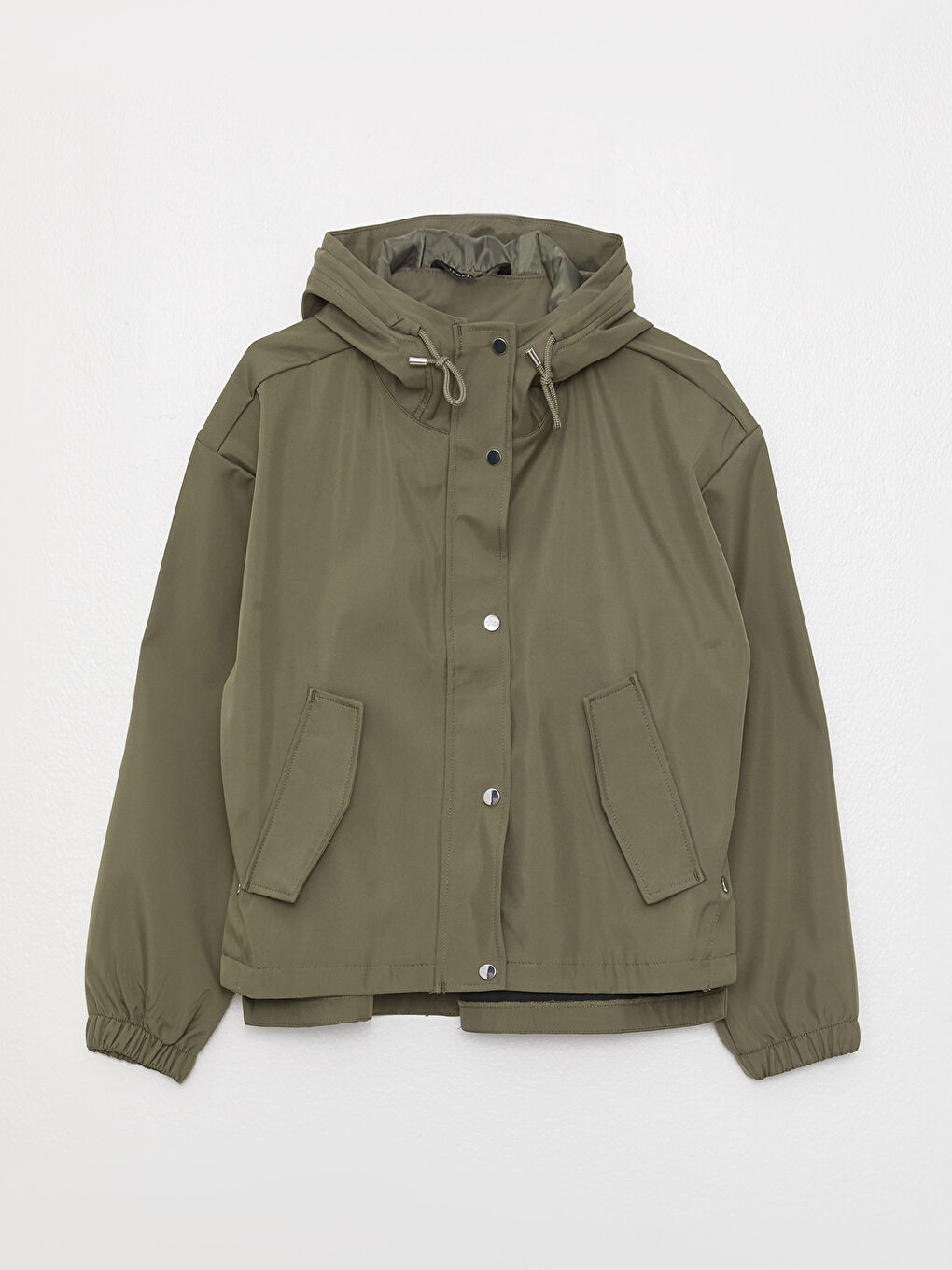 Mit Kapuze Schlichter Oversize Regenmantel für Damen-5