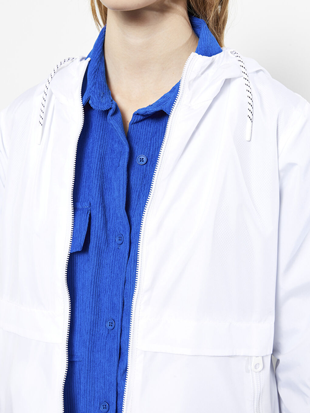 Women's Hooded Plain Raincoat-3