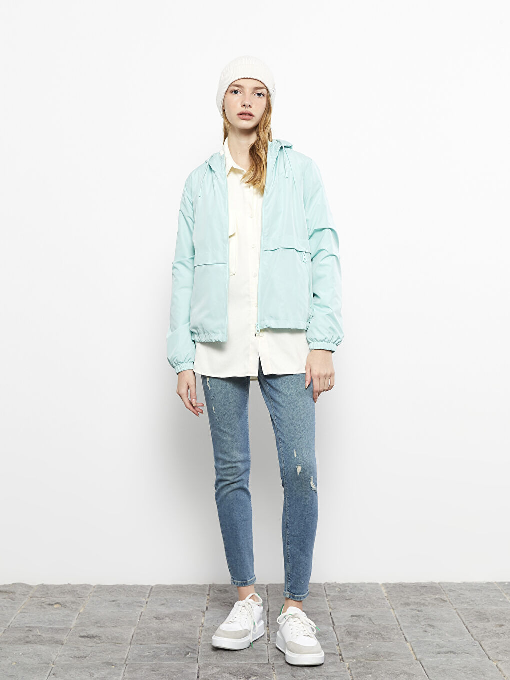 XSIDE Damen Regenmantel mit Kapuze, schlicht -S30401Z8-SAH