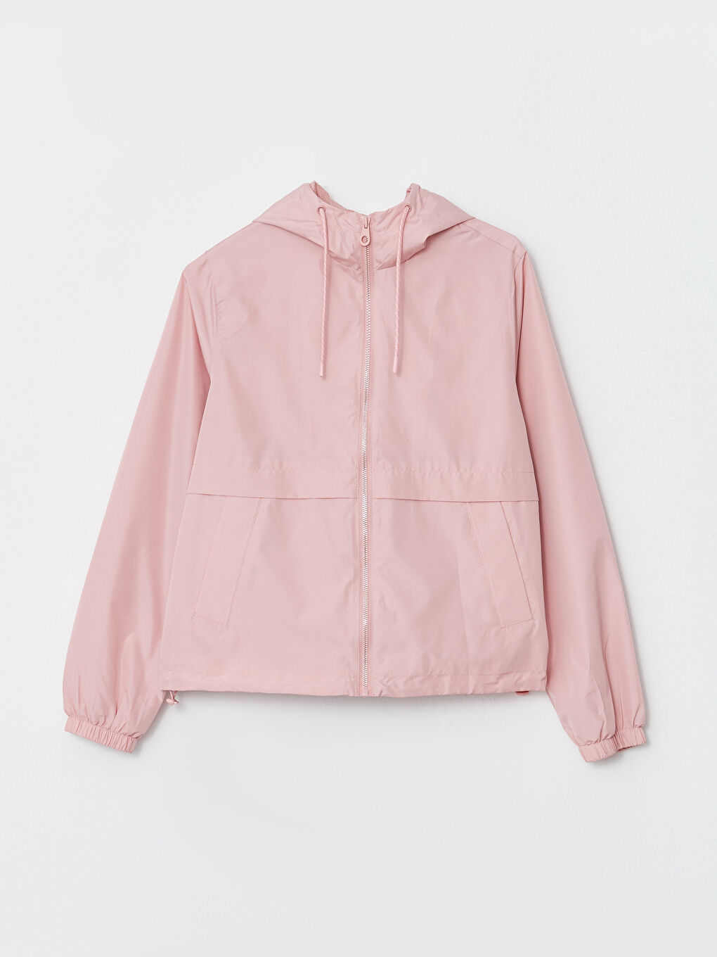 Pembe Kapüşonlu Kadın Yağmurluk-6