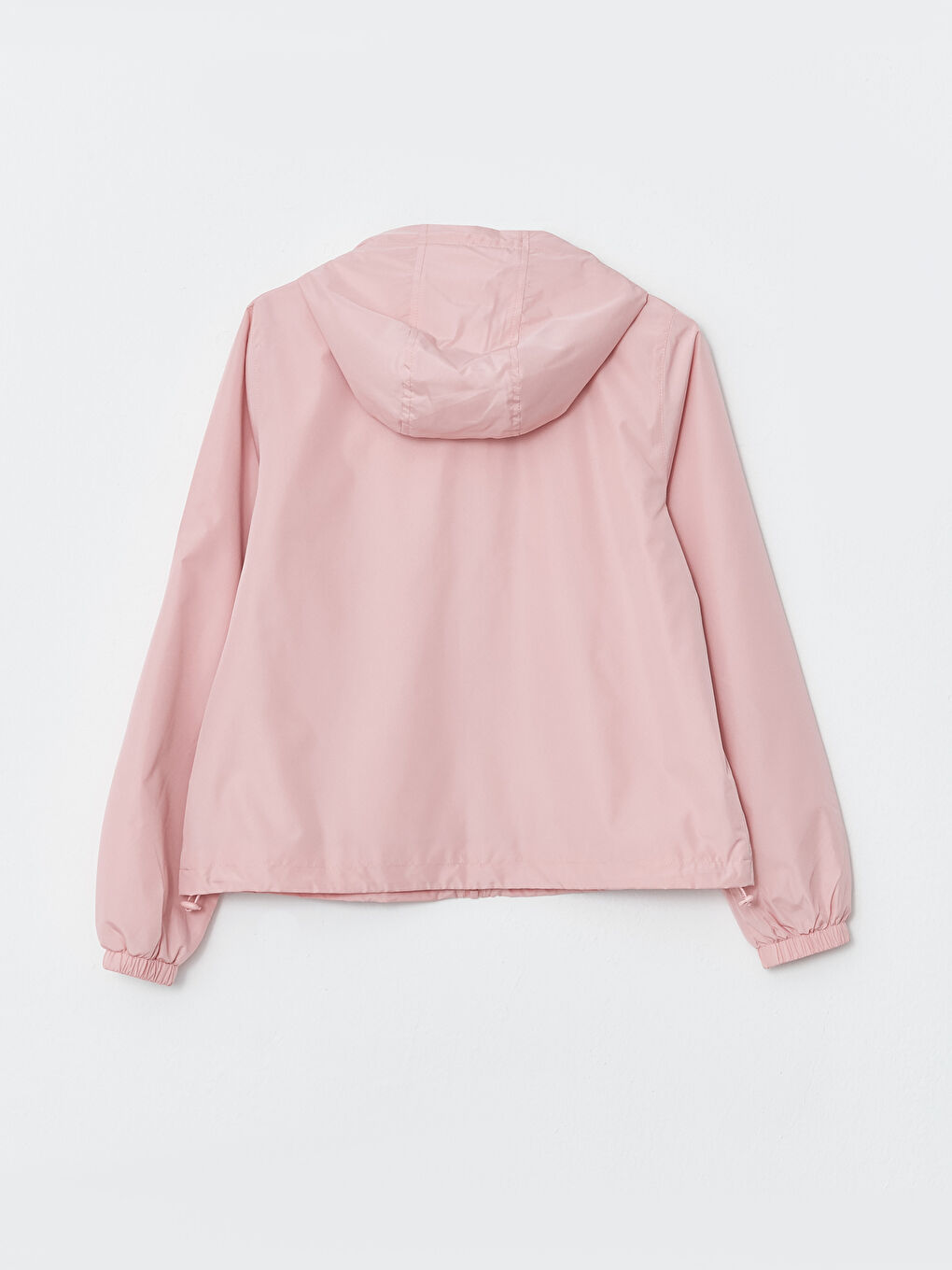 Pembe Kapüşonlu Kadın Yağmurluk-7