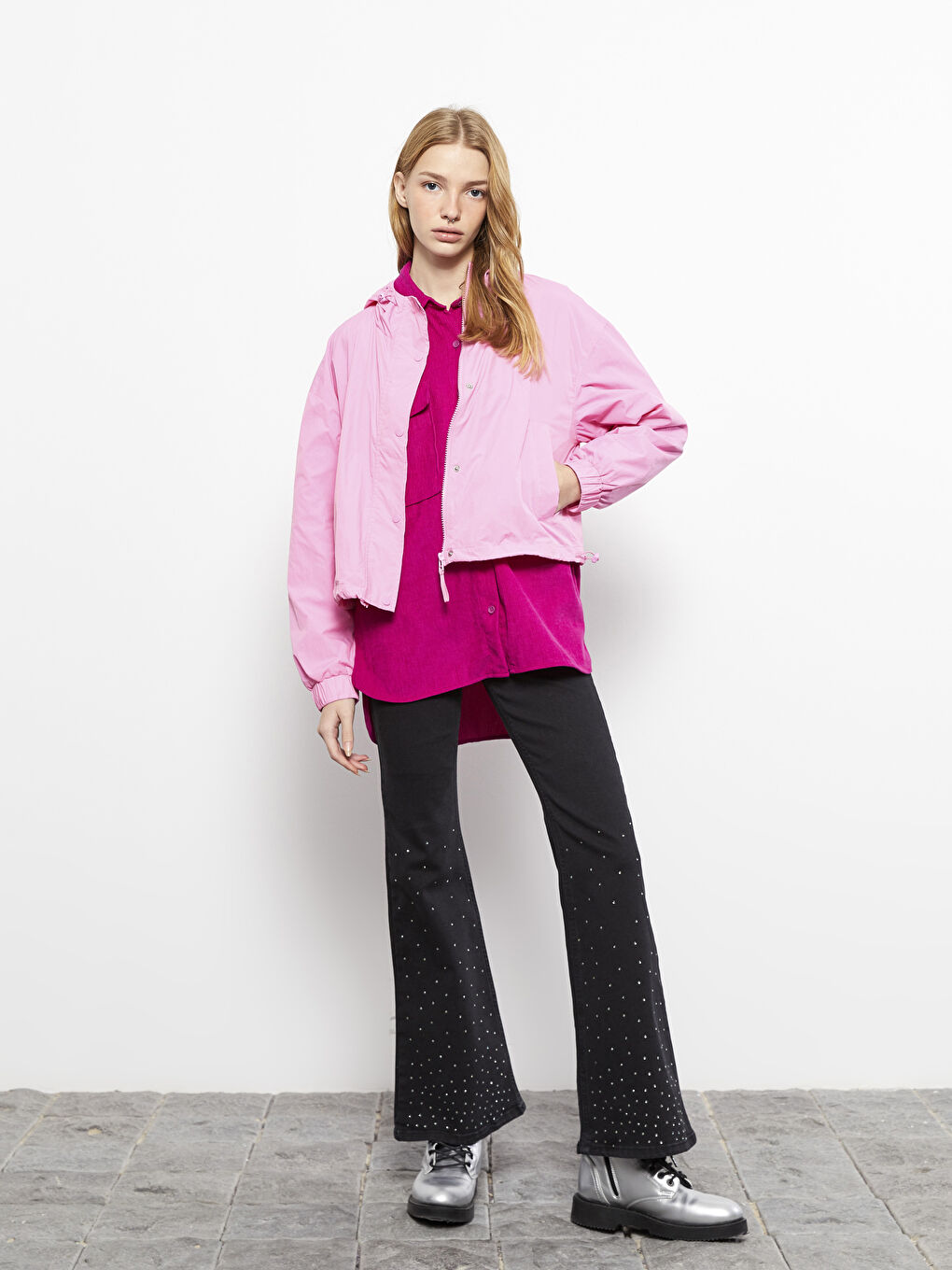 Hooded Printed Long Sleeve Women's Raincoat -S30403Z8-SKC