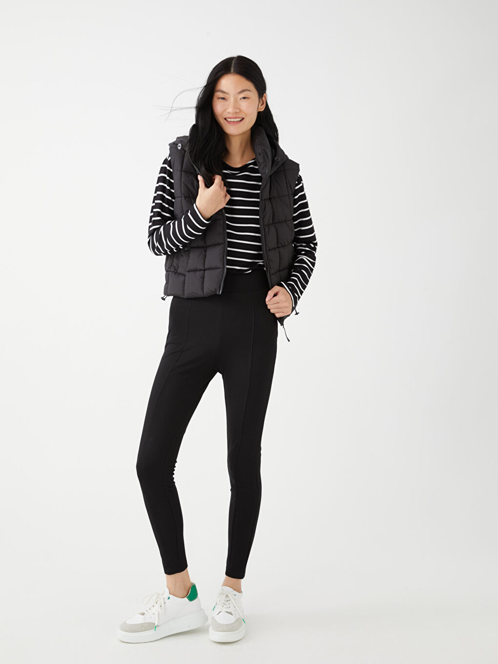 Hooded Patterned Women's Vest -S30408Z8-CVL