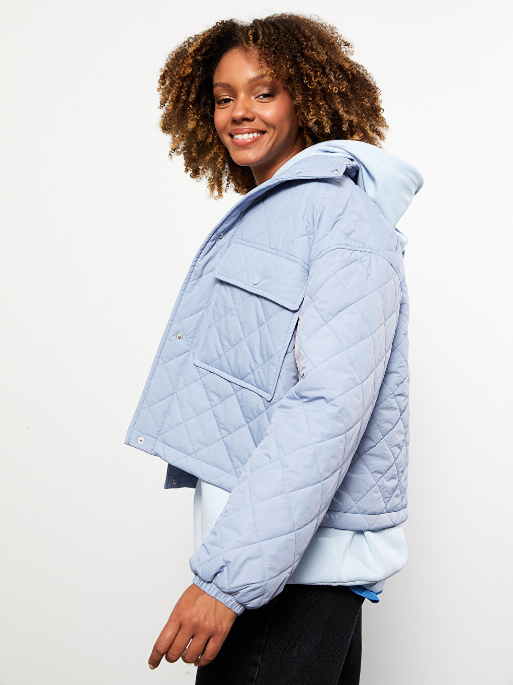 XSIDE Women's Down Jacket With Stand Collar Quilted Pattern Long Sleeve -S30409Z8-SPD