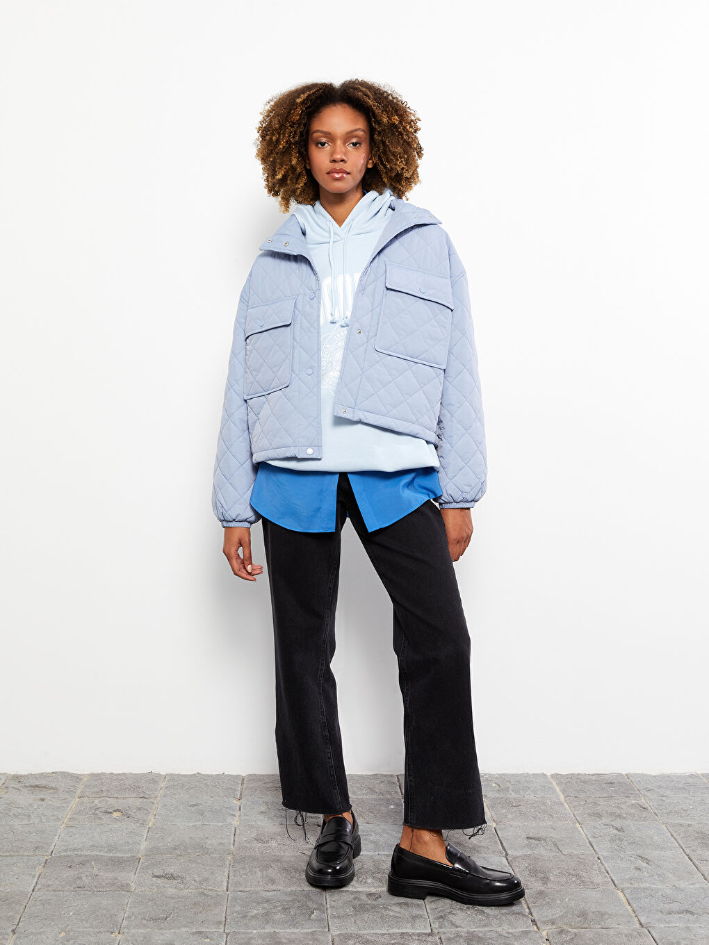 XSIDE Women's Down Jacket With Stand Collar Quilted Pattern Long Sleeve -S30409Z8-SPD