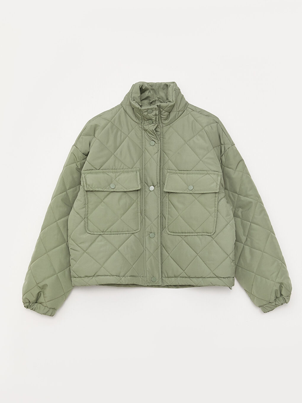 Turtle Neck Quilted Long Sleeve Women's Puffer -S30410Z8-SMG