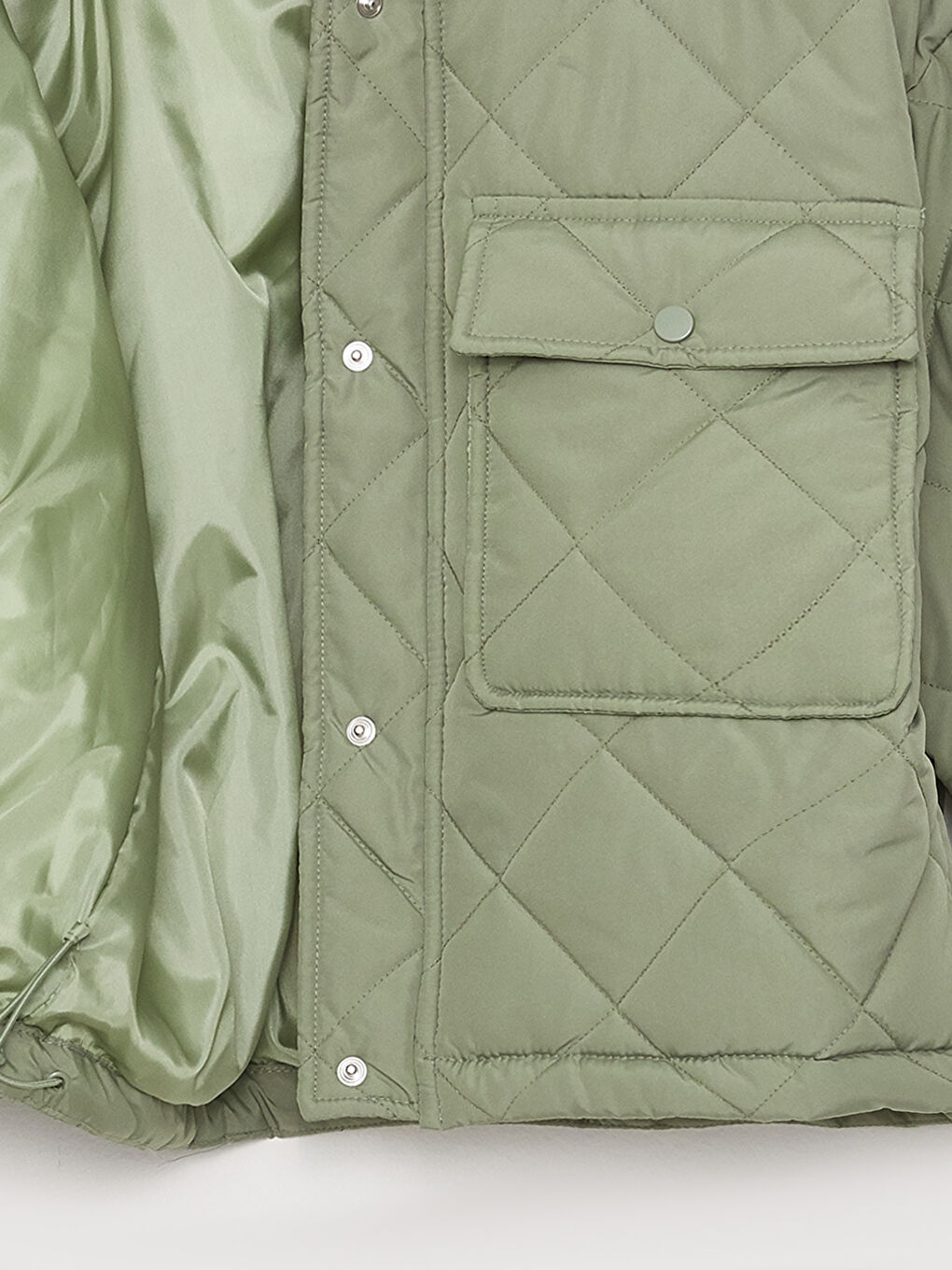 Turtle Neck Quilted Long Sleeve Women's Puffer -S30410Z8-SMG