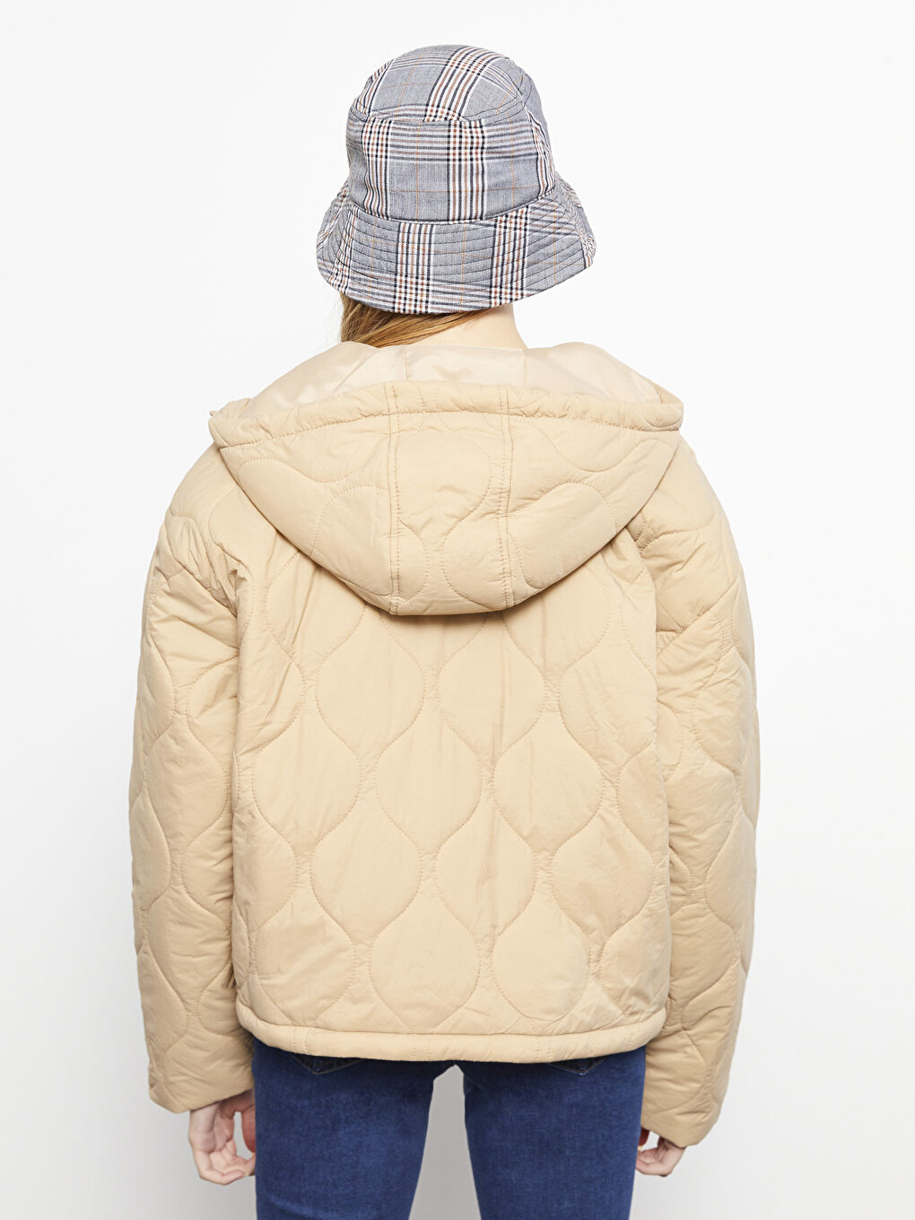 Women's Hooded Self-Patterned Long Sleeve Down Coat -S30411Z8-SHH