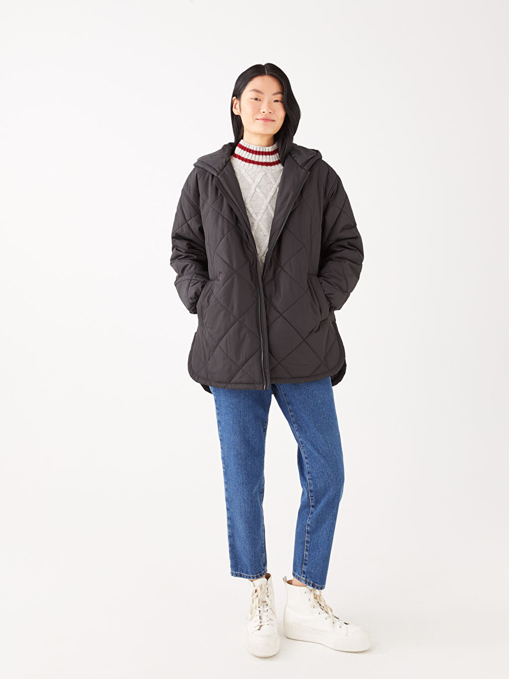 LCW Vision Hooded Quilted Women's Puffer Coat -S30413Z8-CVL