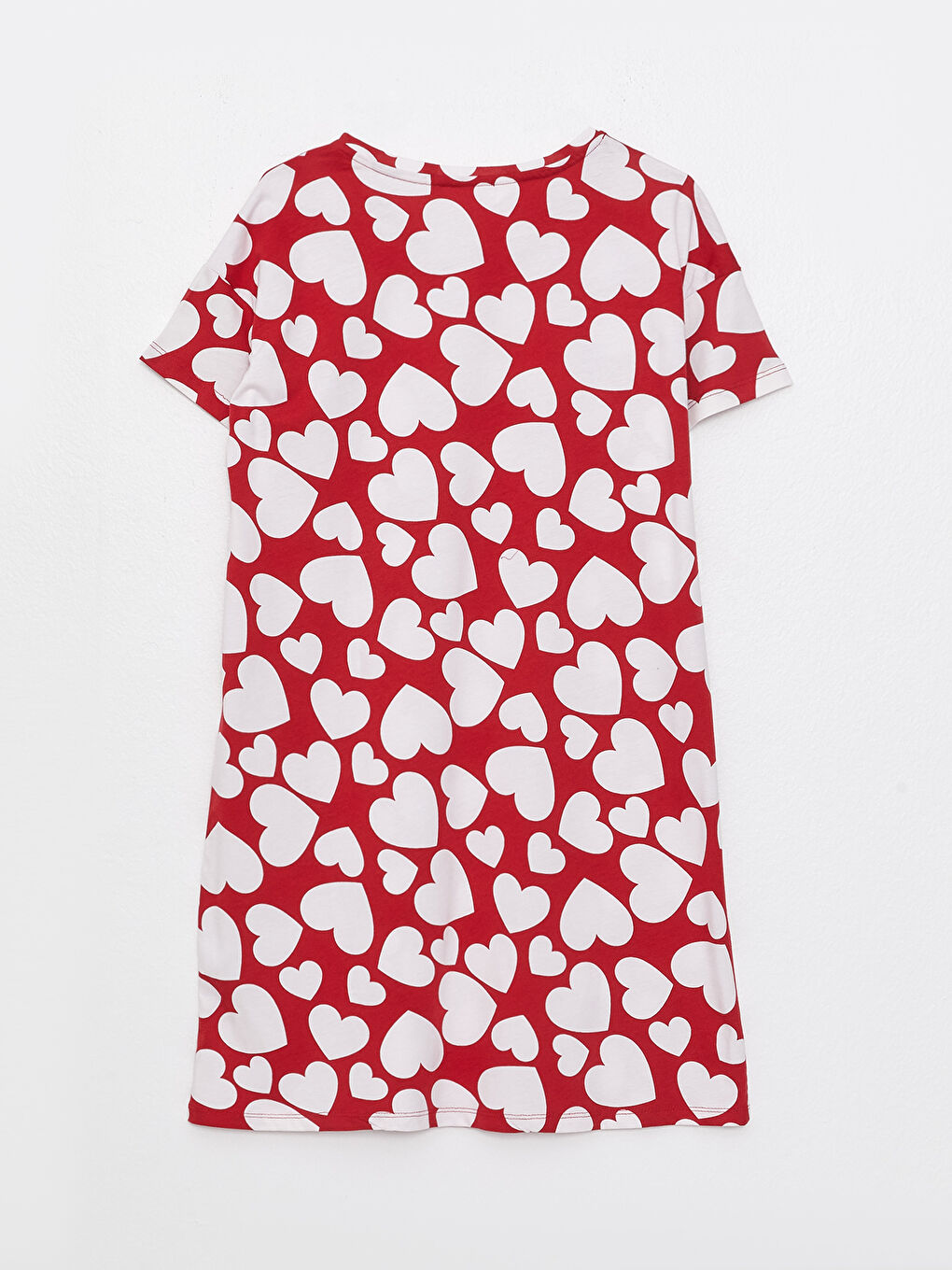 قميص نوم بياقة دائرية منقوش كم قصير للسيدات-6