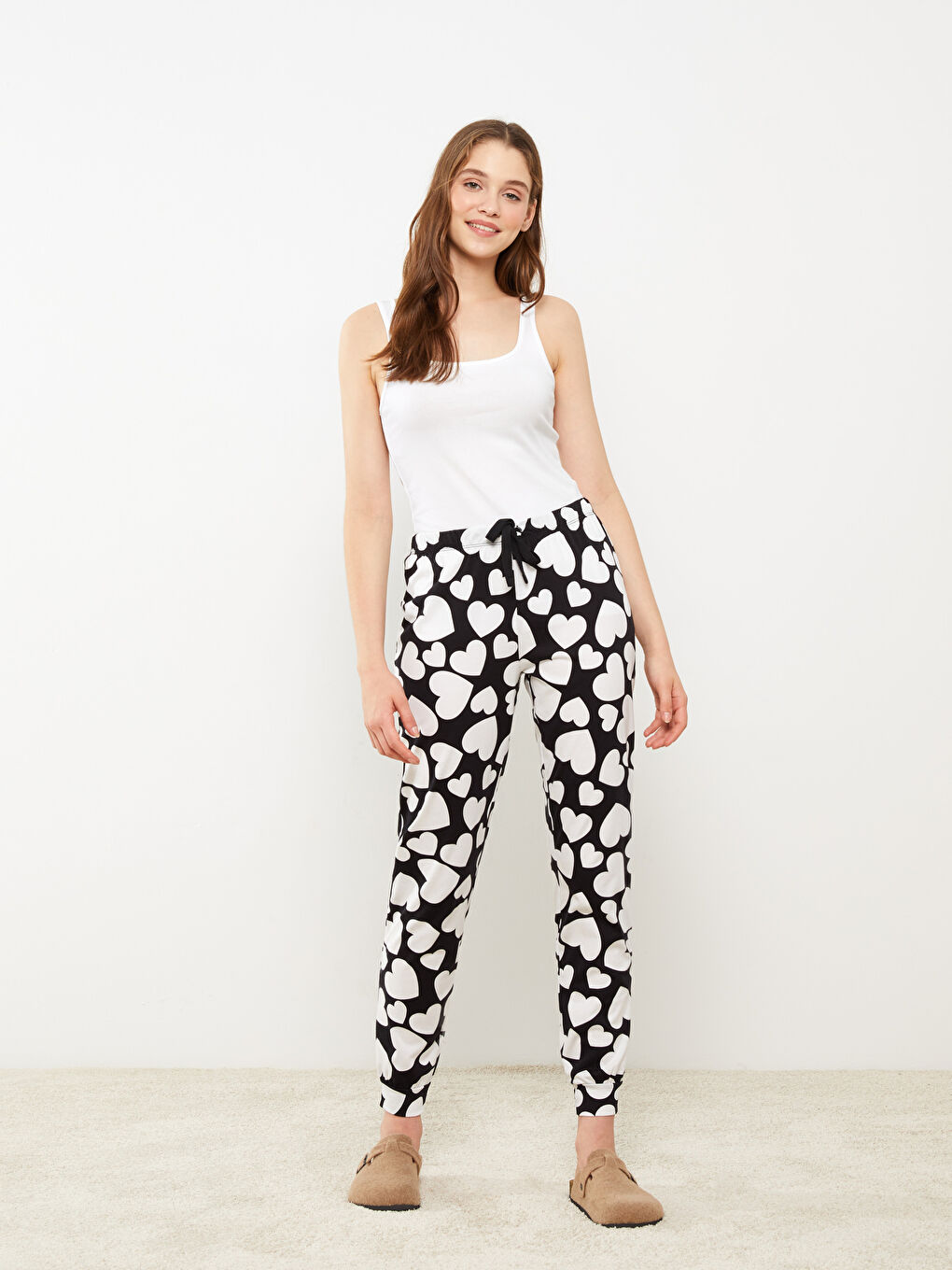 Elasticated Waist Patterned Women's Jogger Pyjama Bottoms -S30427Z8-LQJ