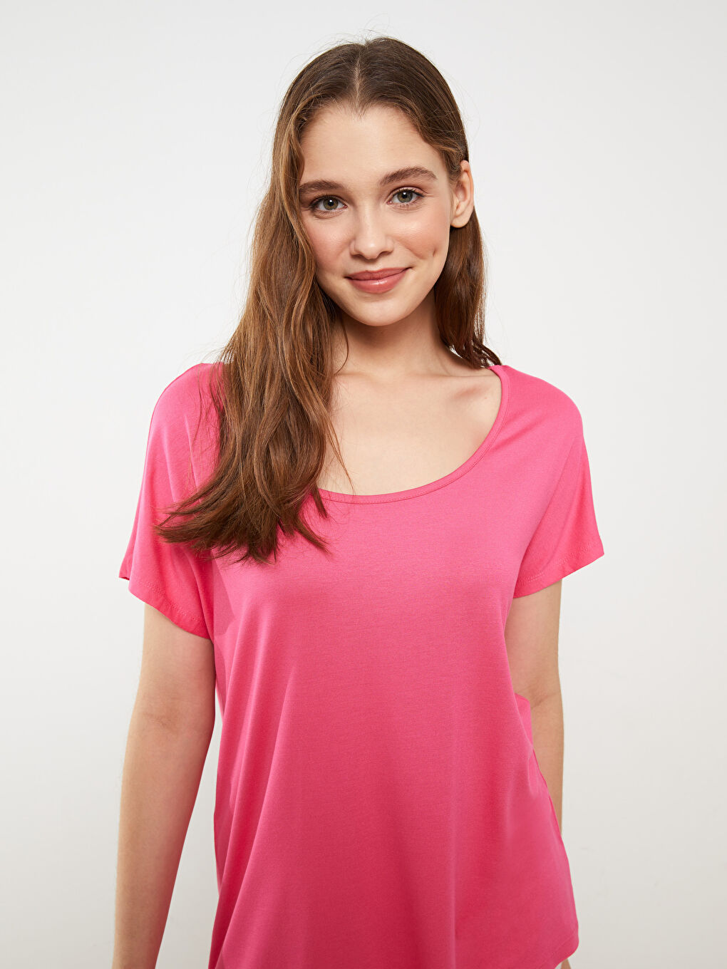 U Neck Patterned Short Sleeve Women's Pajamas Set -S30437Z8-LSZ