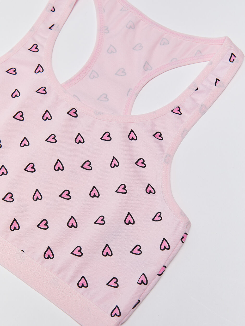 Gri Baskılı Pamuklu Kız Çocuk Büstiyer 2'li-3