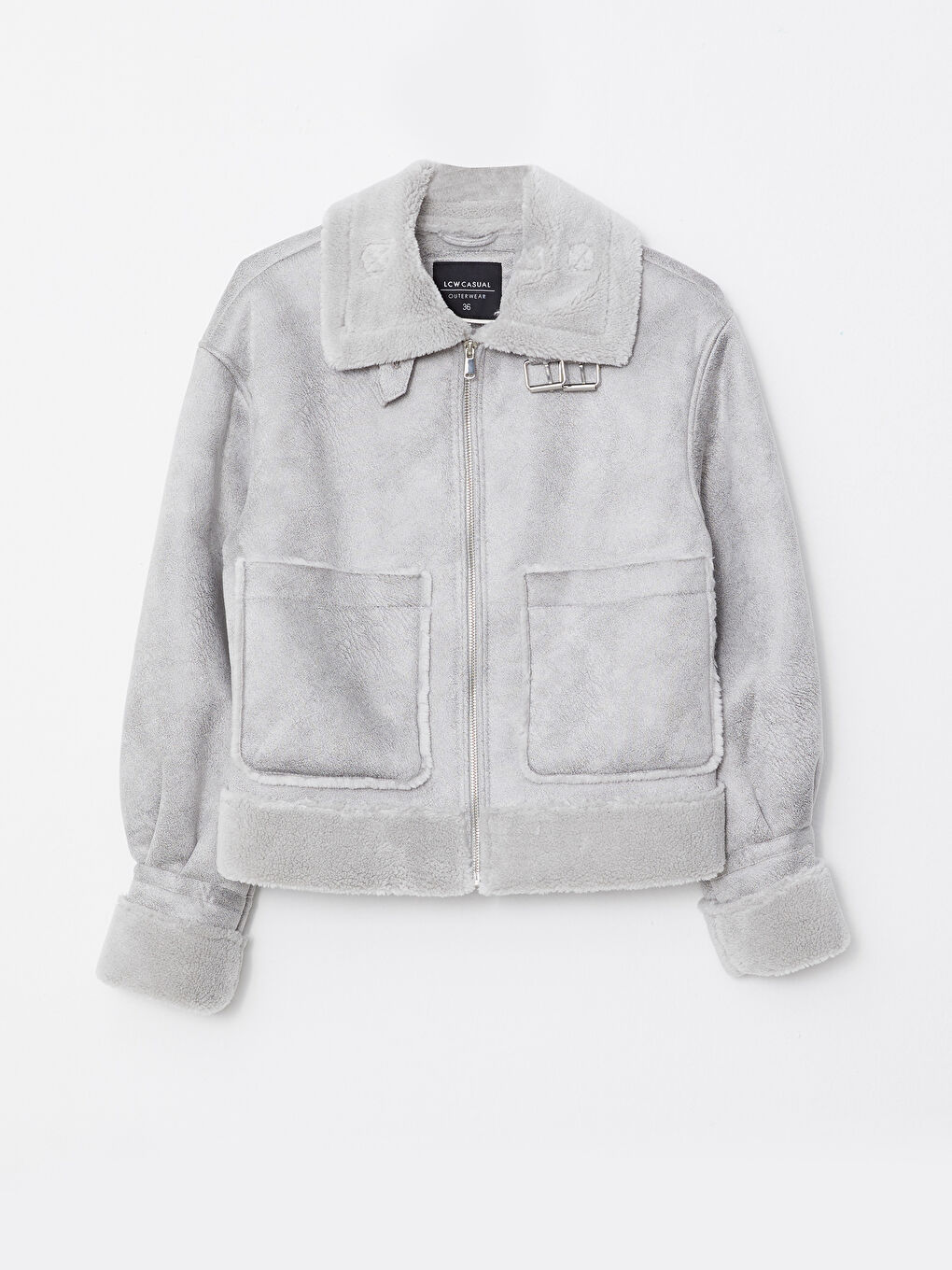 Shirt Collar Long Sleeve Women's Suede Coats-7