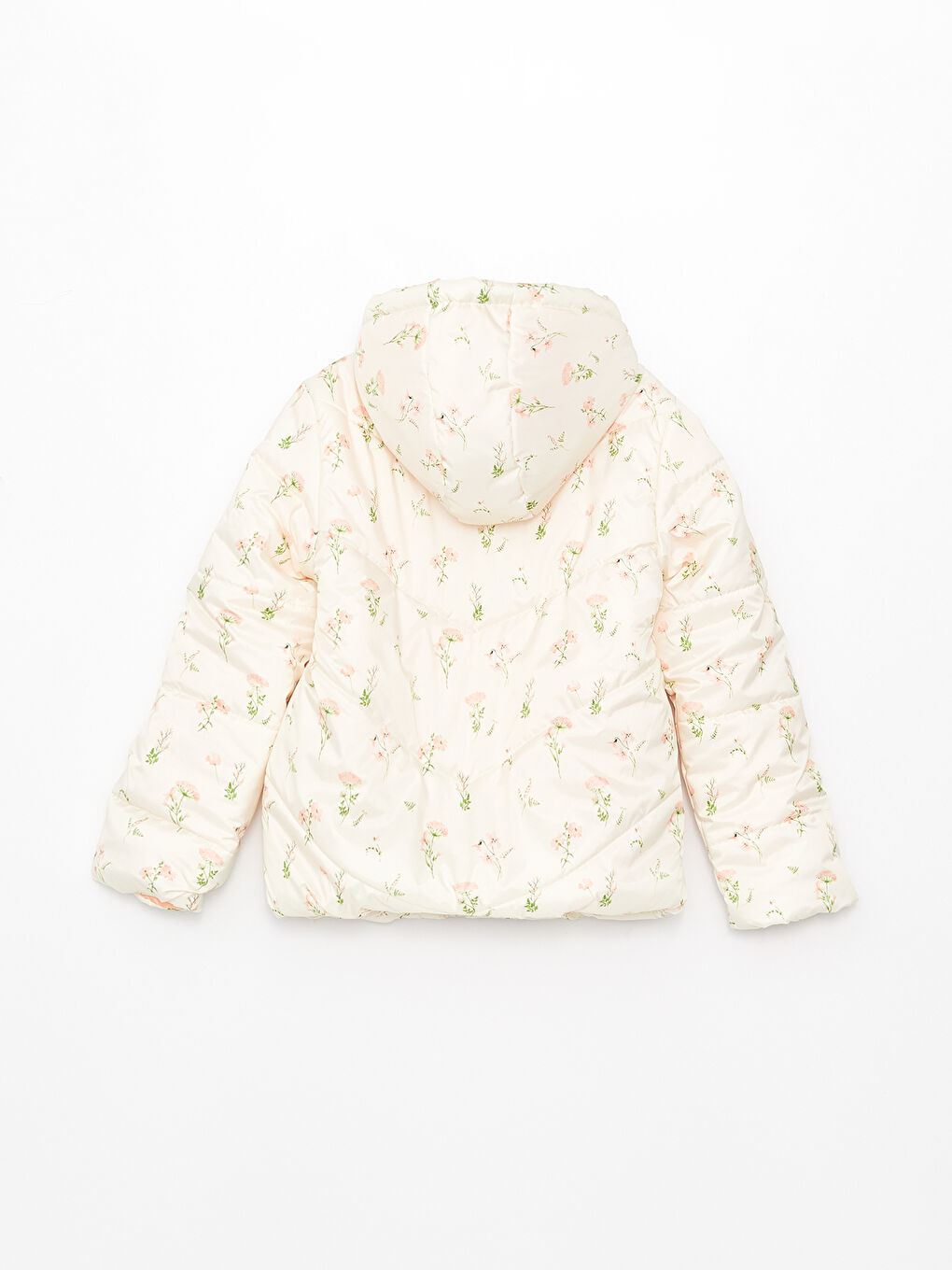 Geacă Matlasată Imprimată cu Glugă pentru Fete-4