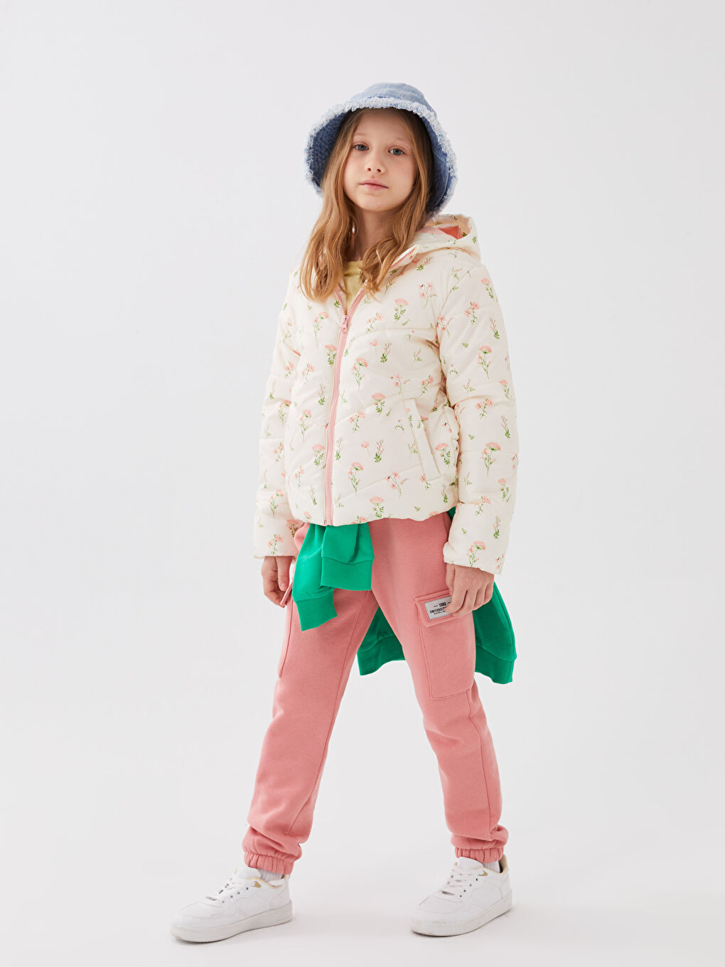Geacă Matlasată Imprimată cu Glugă pentru Fete-2
