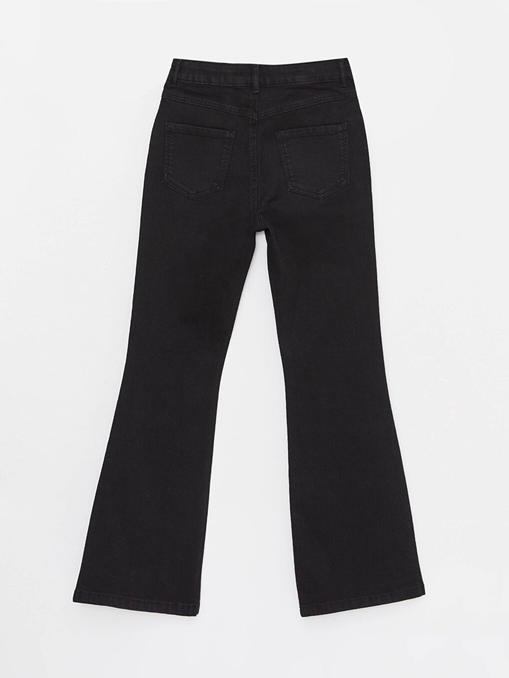 Siyah Basic İspanyol Paça Kız Çocuk Jean Pantolon-1