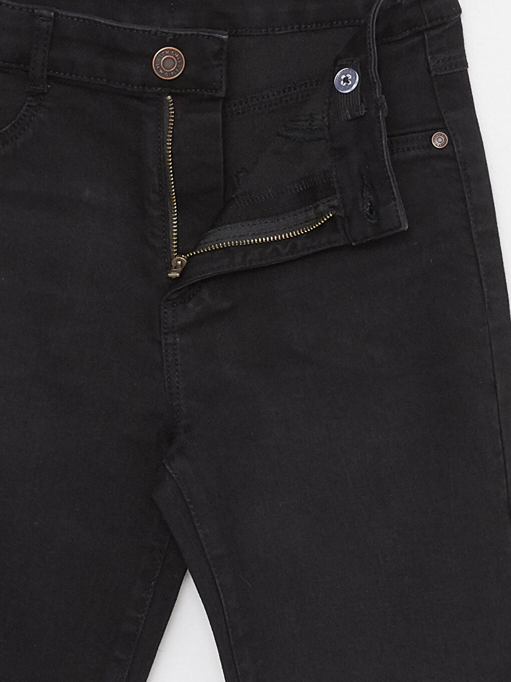 Siyah Basic İspanyol Paça Kız Çocuk Jean Pantolon-2