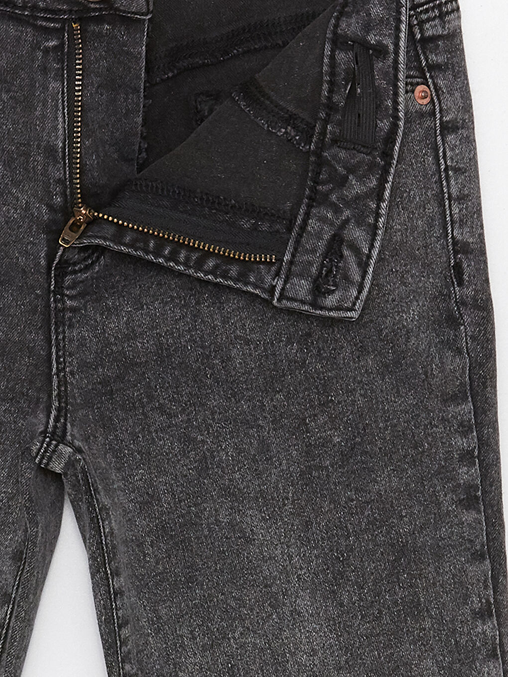 Siyah Basic İspanyol Paça Kız Çocuk Jean Pantolon-1