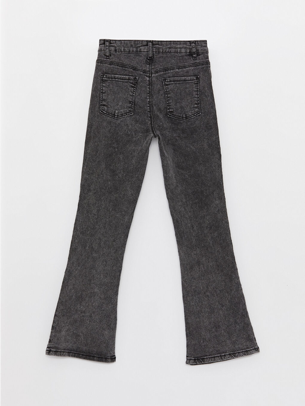 Siyah Basic İspanyol Paça Kız Çocuk Jean Pantolon-2