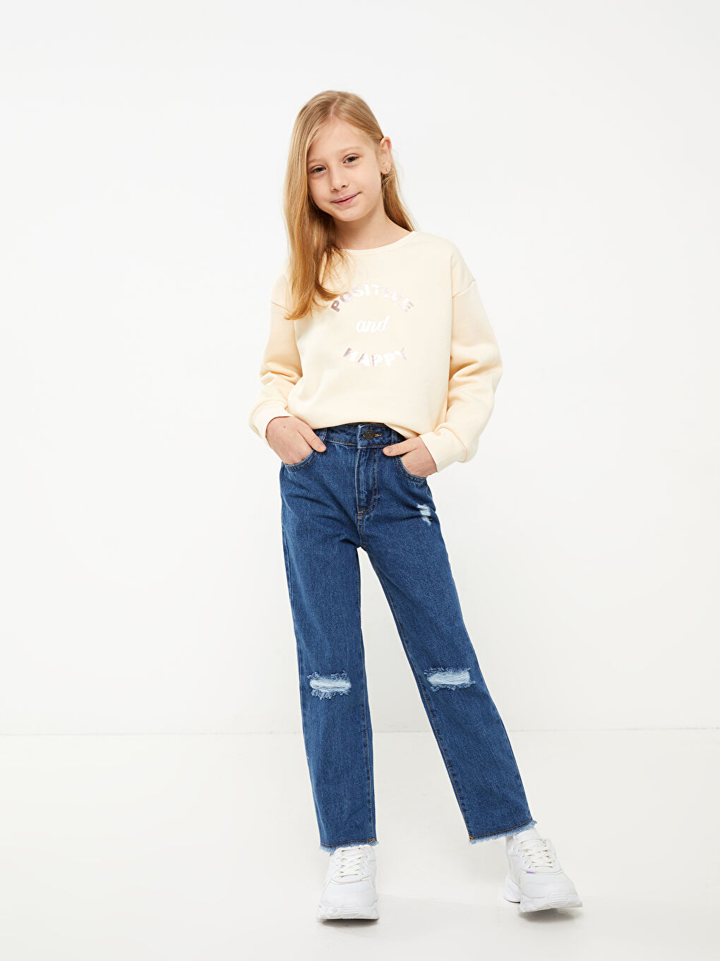 Τζιν Παντελόνι Κοριτσιού με Σκισίματα