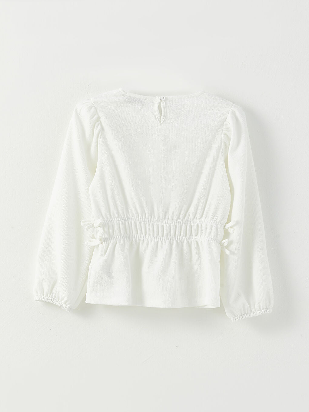 Crew Neck Long Sleeve Girls' Blouse-1