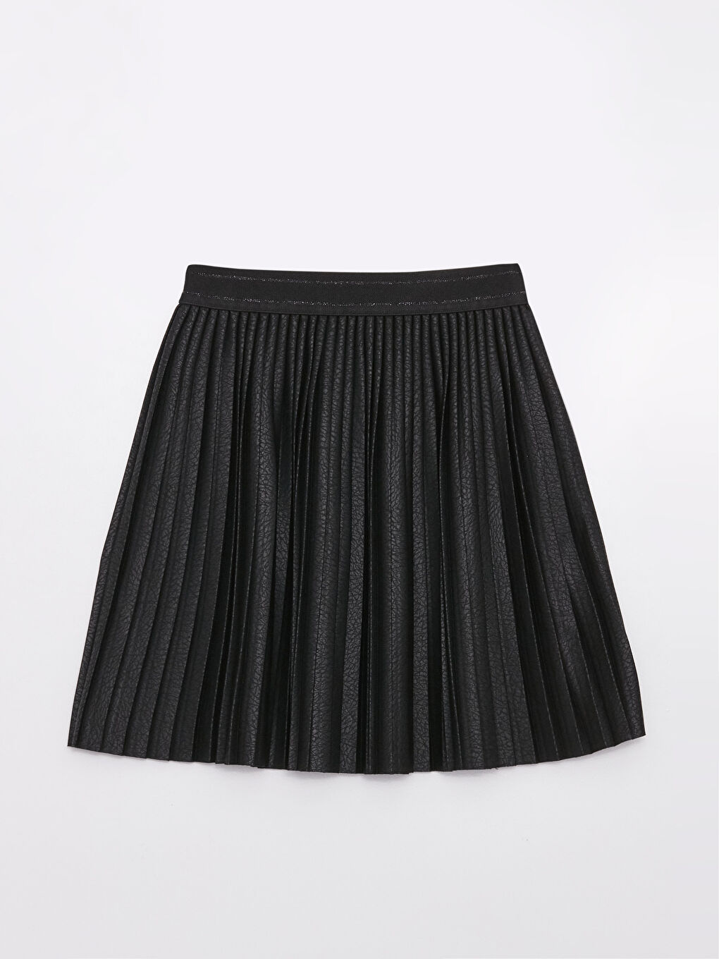 Siyah Beli Lastikli Pileli Kız Çocuk Etek