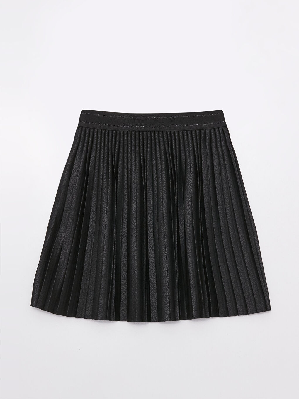 Siyah Beli Lastikli Pileli Kız Çocuk Etek-1