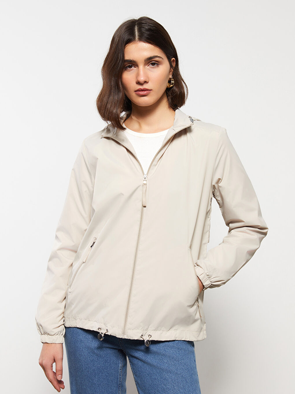 LCWAIKIKI Classic Women's Hooded Plain Raincoat -S30572Z8-RTU