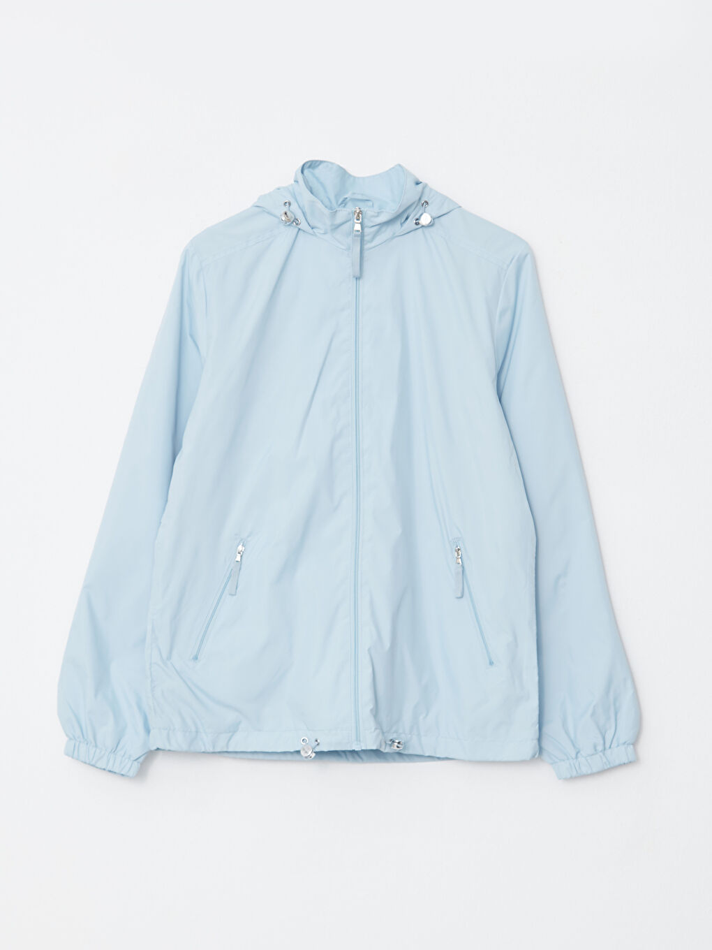 Әйелдерге арналған капюшонды өрнексіз жаңбырға арналған күрте-6