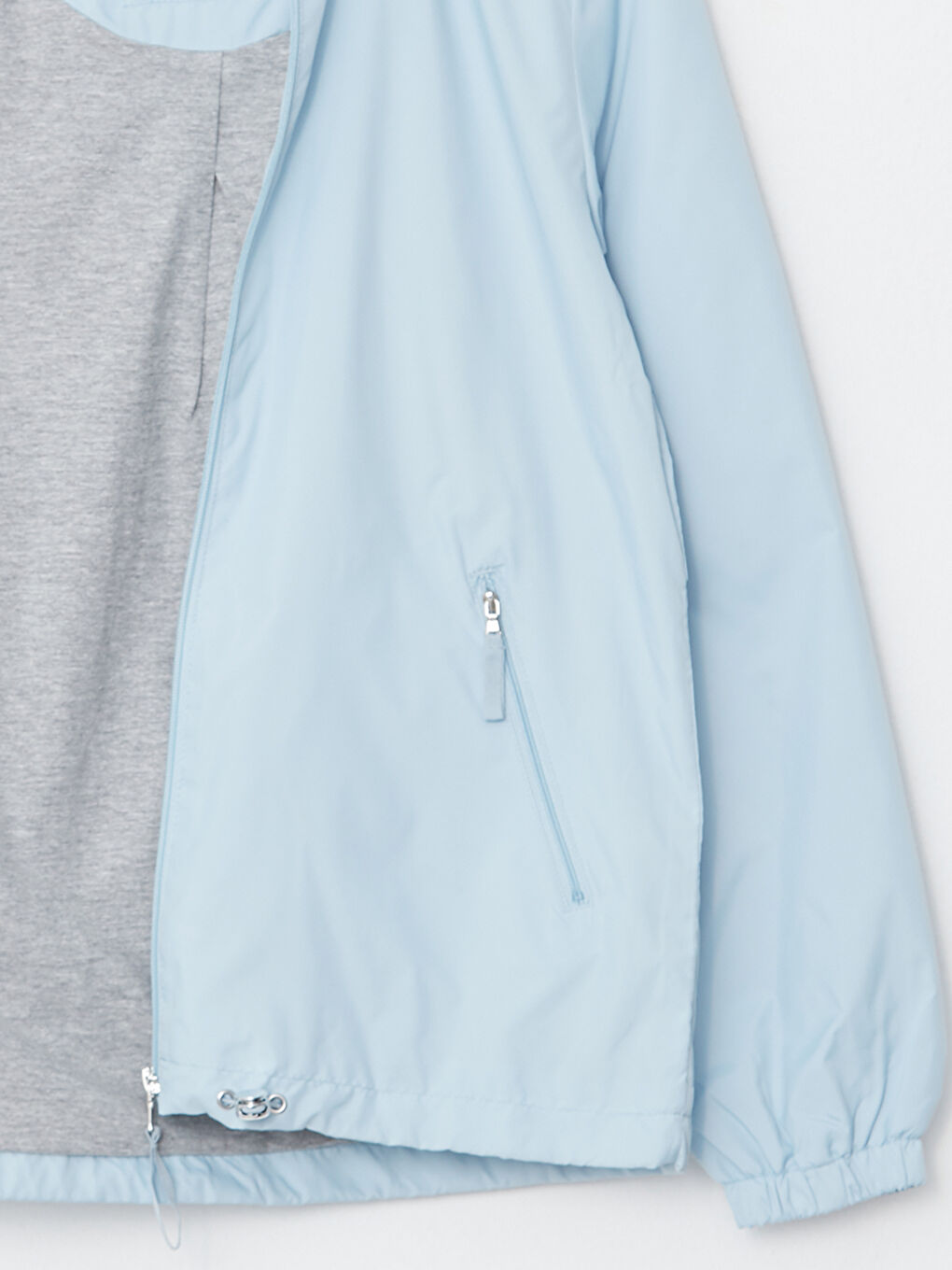 Әйелдерге арналған капюшонды өрнексіз жаңбырға арналған күрте-8