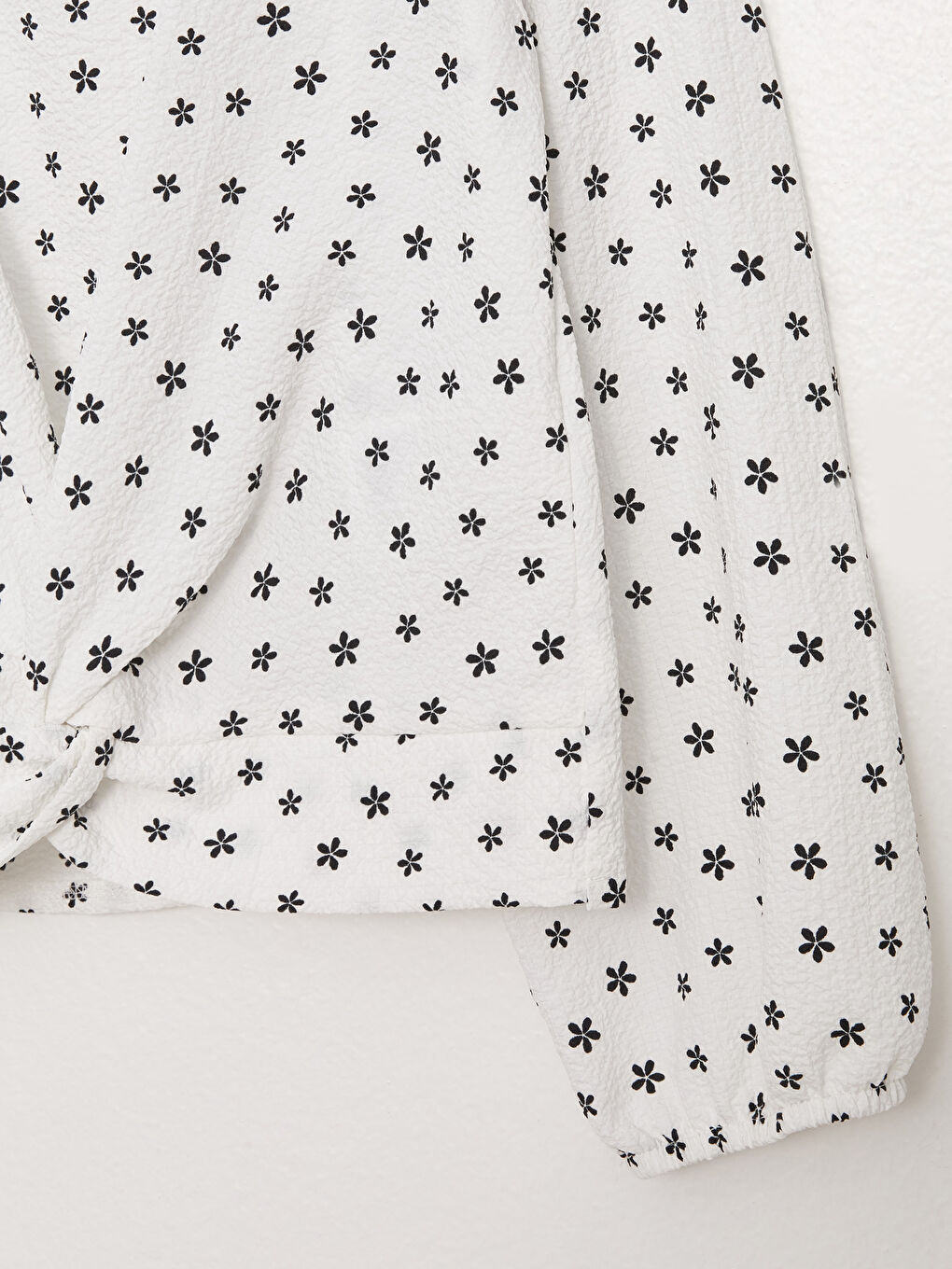 Crew Neck Printed Long Sleeve Girls' Blouse-2