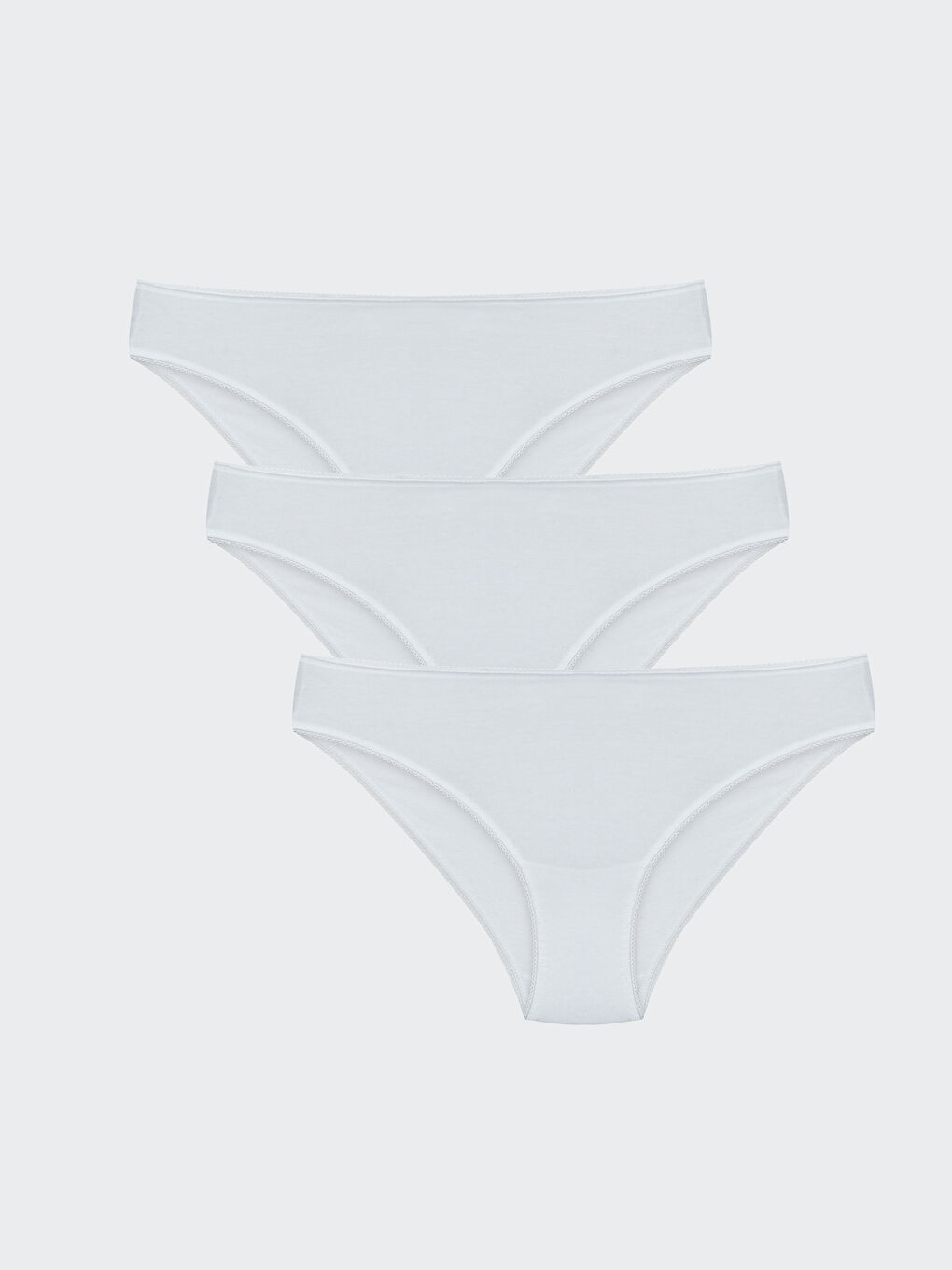 Beyaz Düz Bikini Külot 3'lü