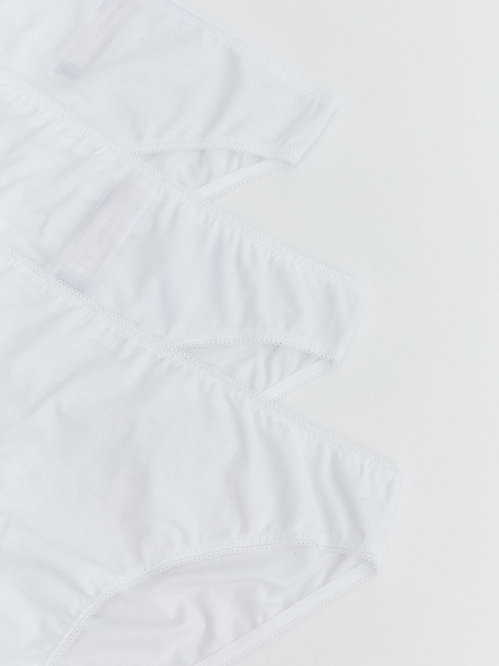 Beyaz Düz Bikini Külot 3'lü-3