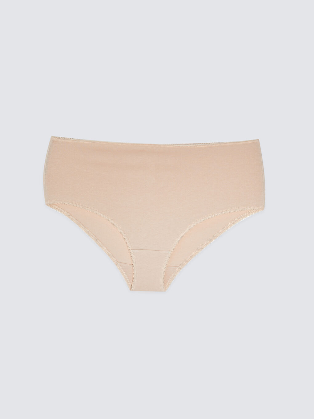 Beyaz Yüksek Bel Düz Külot 3'lü Paket-3