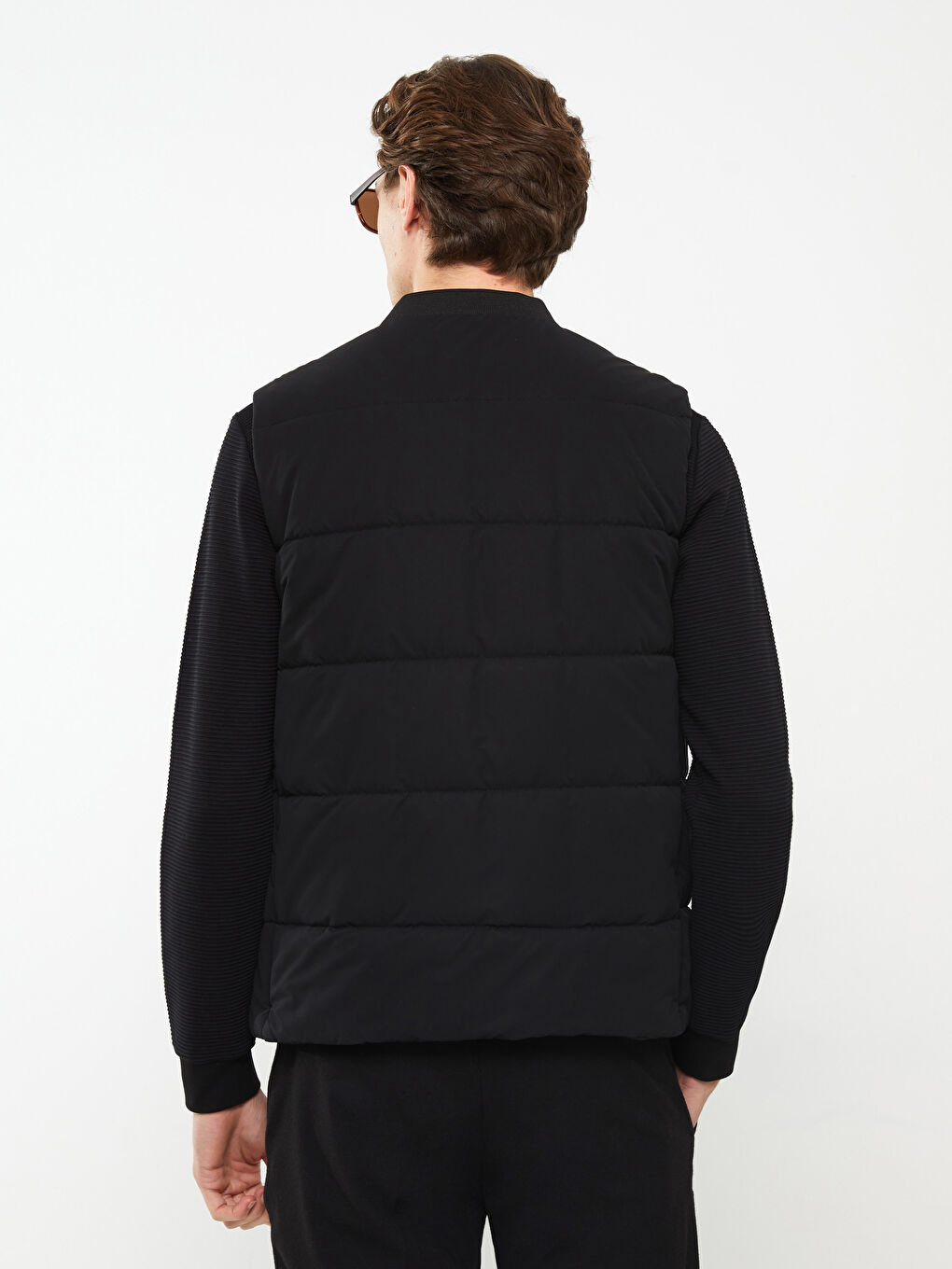 Vestă pentru Bărbați cu Guler Colegiu, Croială Standard-4