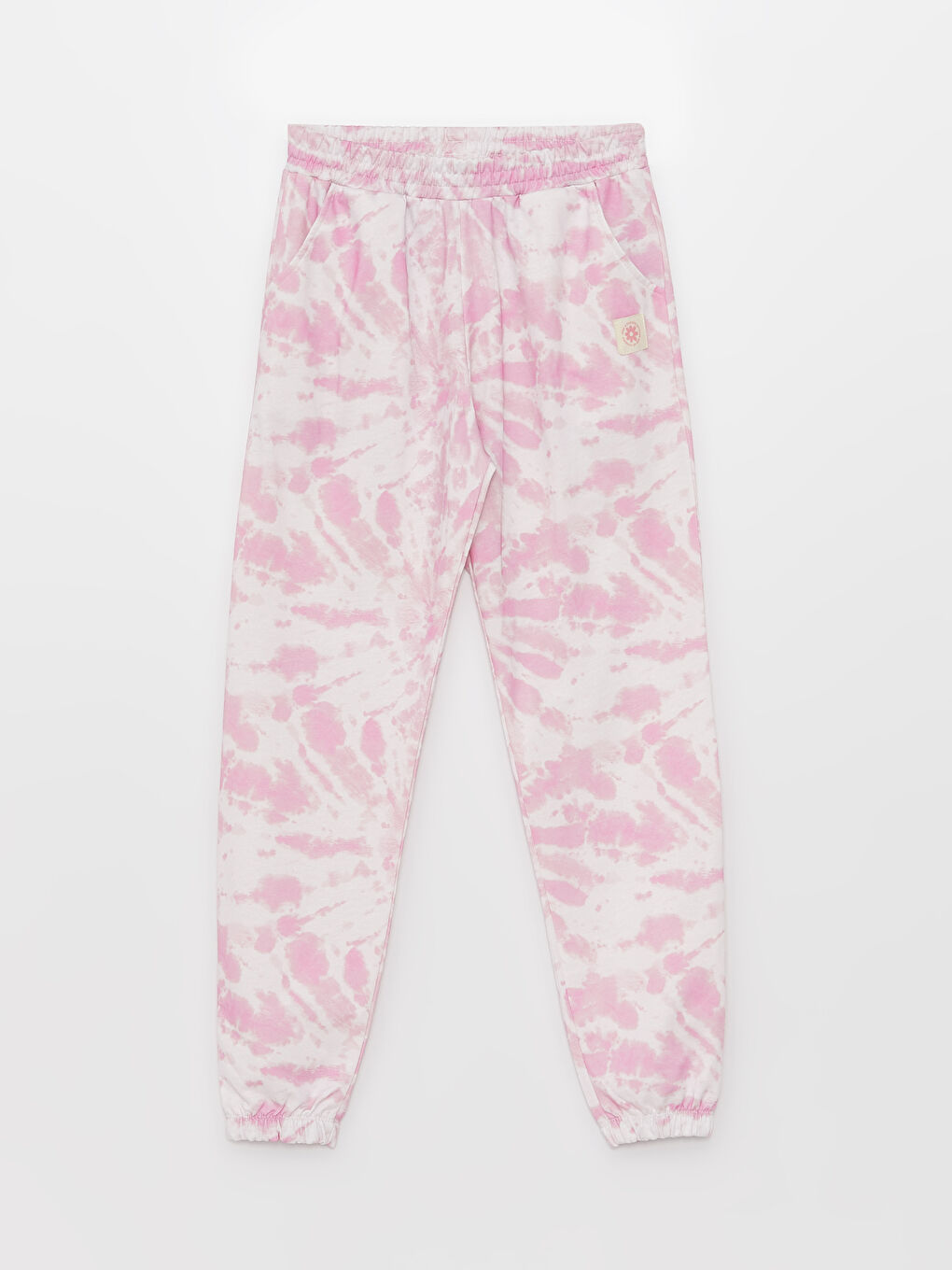 Pembe Kapüşonlu Batik Desenli Uzun Kollu Kız Çocuk Sweatshirt ve Eşofman Altı-2