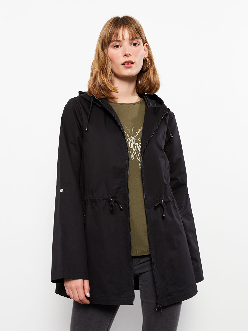 Women's Hooded Plain Coat